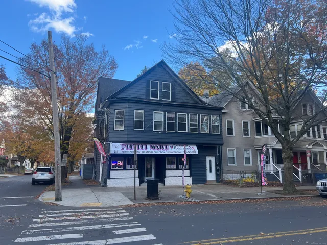 a front view of a building