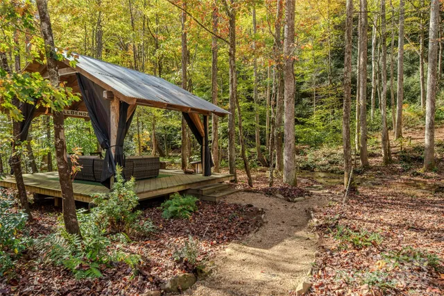 a view of backyard with green space