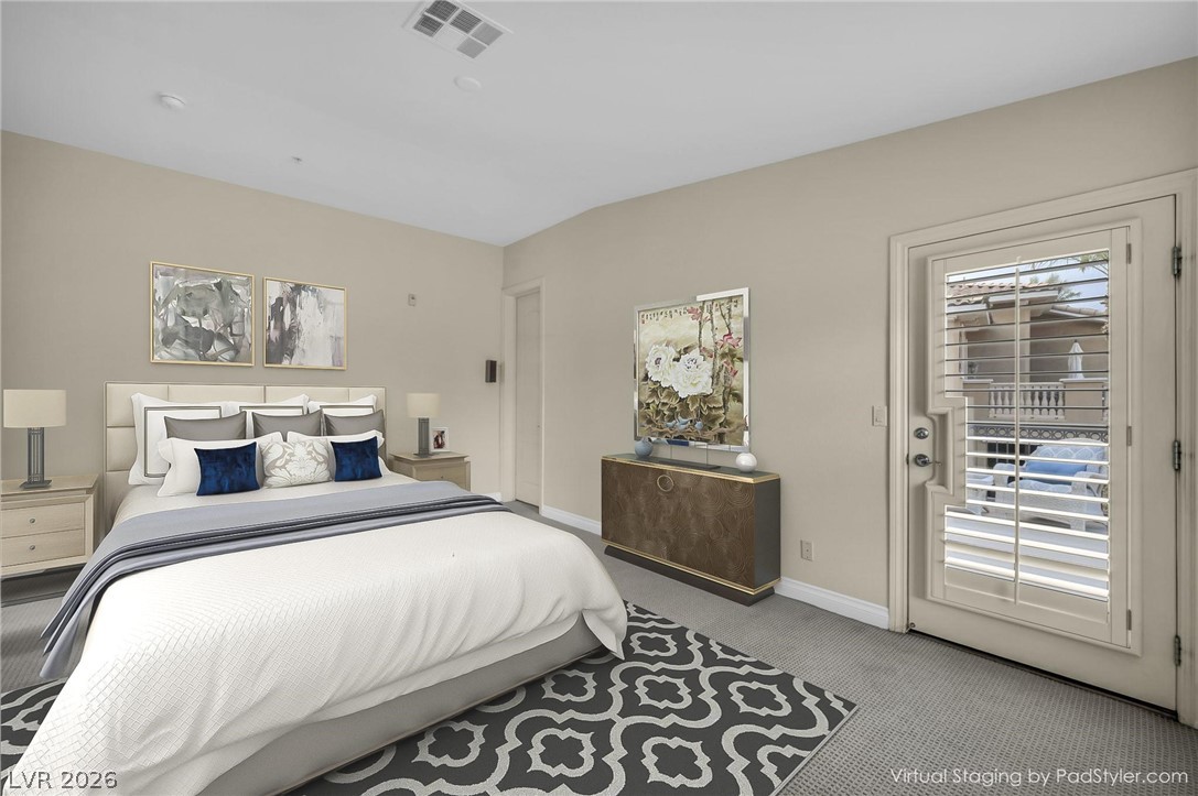 75 Luce Del Sole, Unit 3 Henderson, NV 89011 - Photo 15 of 56 "Virtually Stagged" A private door offers direct outdoor access in this comfortable fourth bedroom space.
