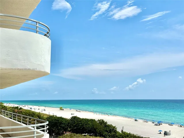 a view of an ocean from a balcony
