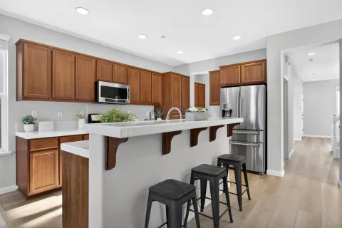 a view of an empty room with glass door