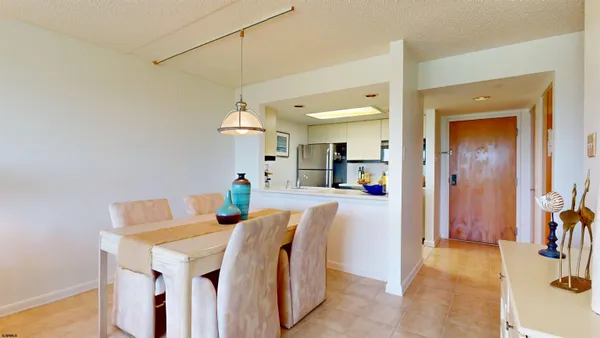 a view of a dining area with furniture