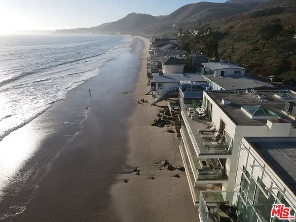 a view of a city that has tall trees