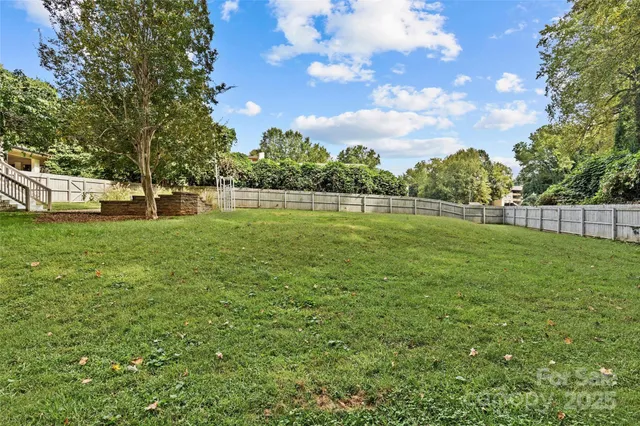 a view of a trees in a yard