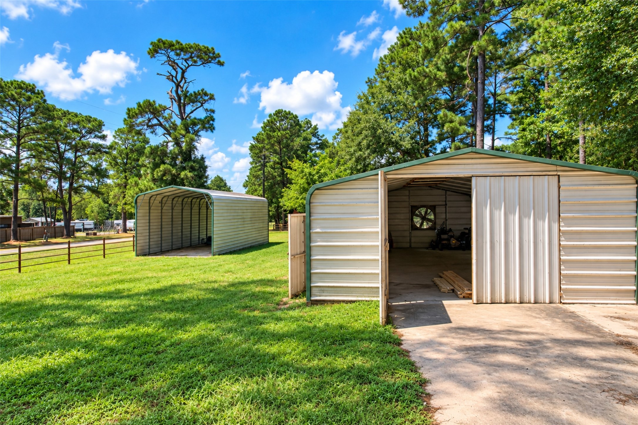 3725 Fm 222 Loop North Coldspring, TX 77331 - Photo 18 of 28 The outdoor powered workshop offers a staggering 960 sqft (approx.) of space. Carport closest to the road does not convey.