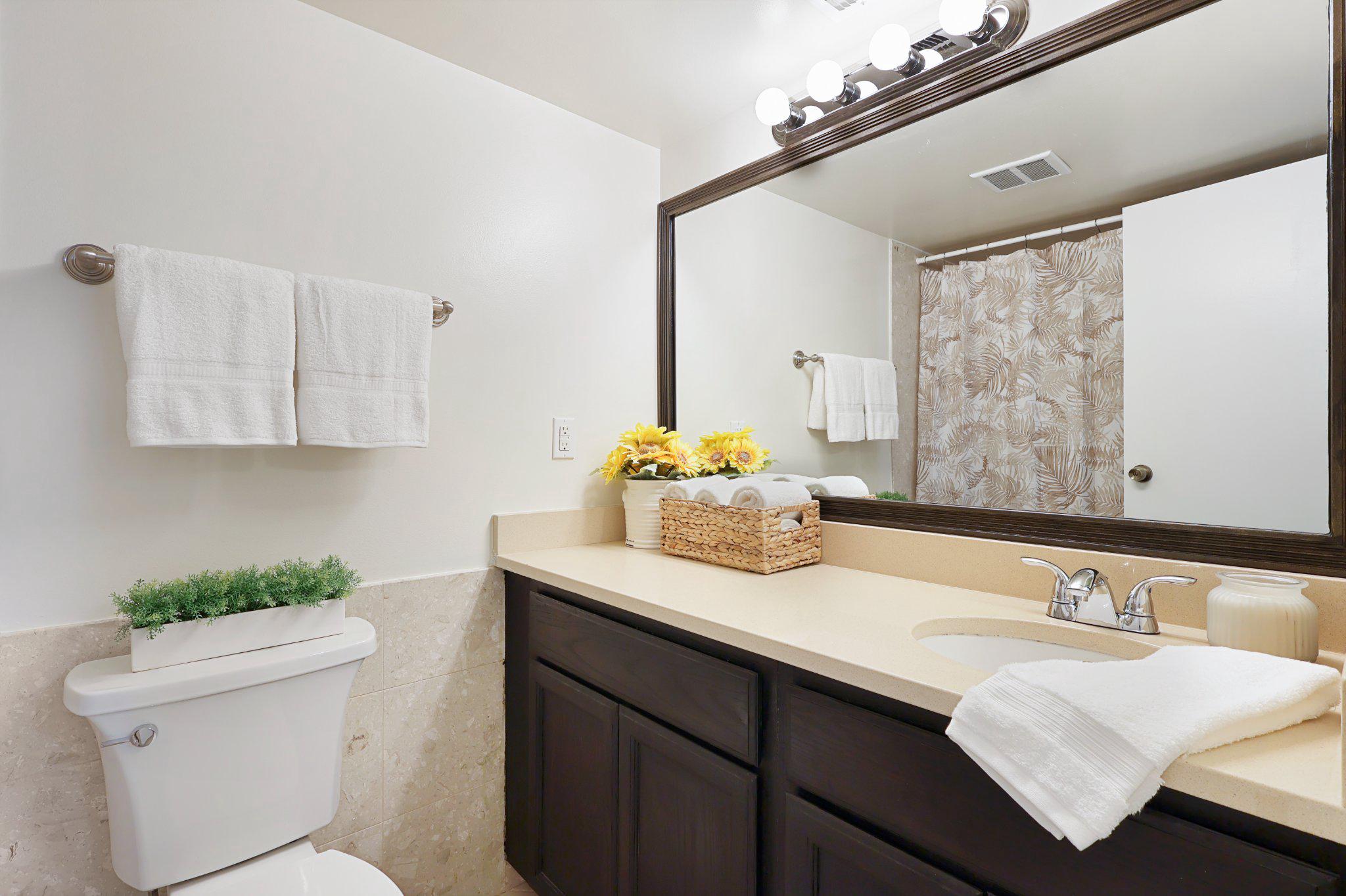 2037 Royal Fern Court, Unit 47/2C Reston, VA 20191 - Photo 33 of 48 a bathroom with a sink and a mirror