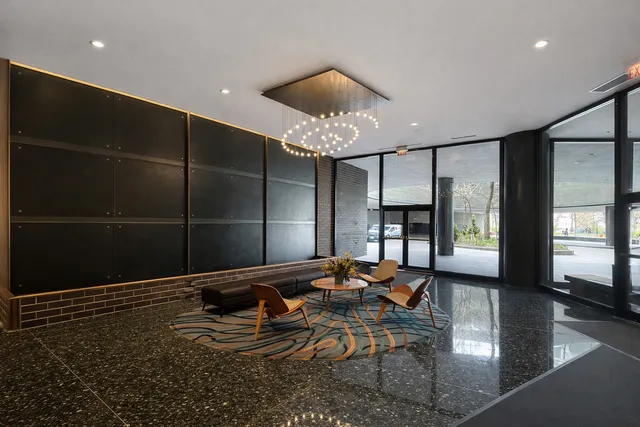 a living room with furniture