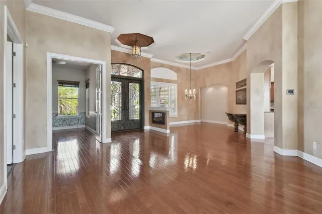 a view of a door and a window