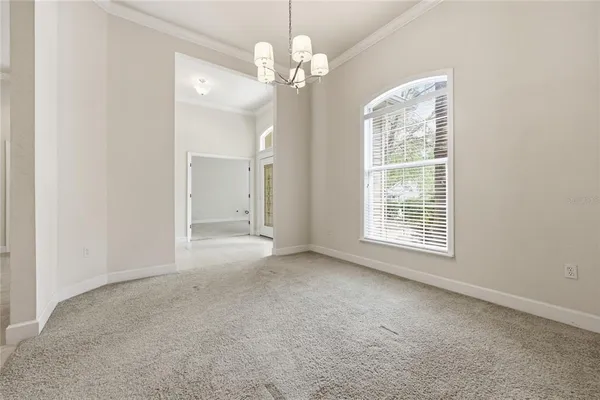 an empty room with an entryway