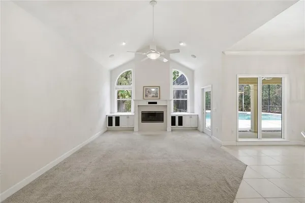 an empty room with closet area