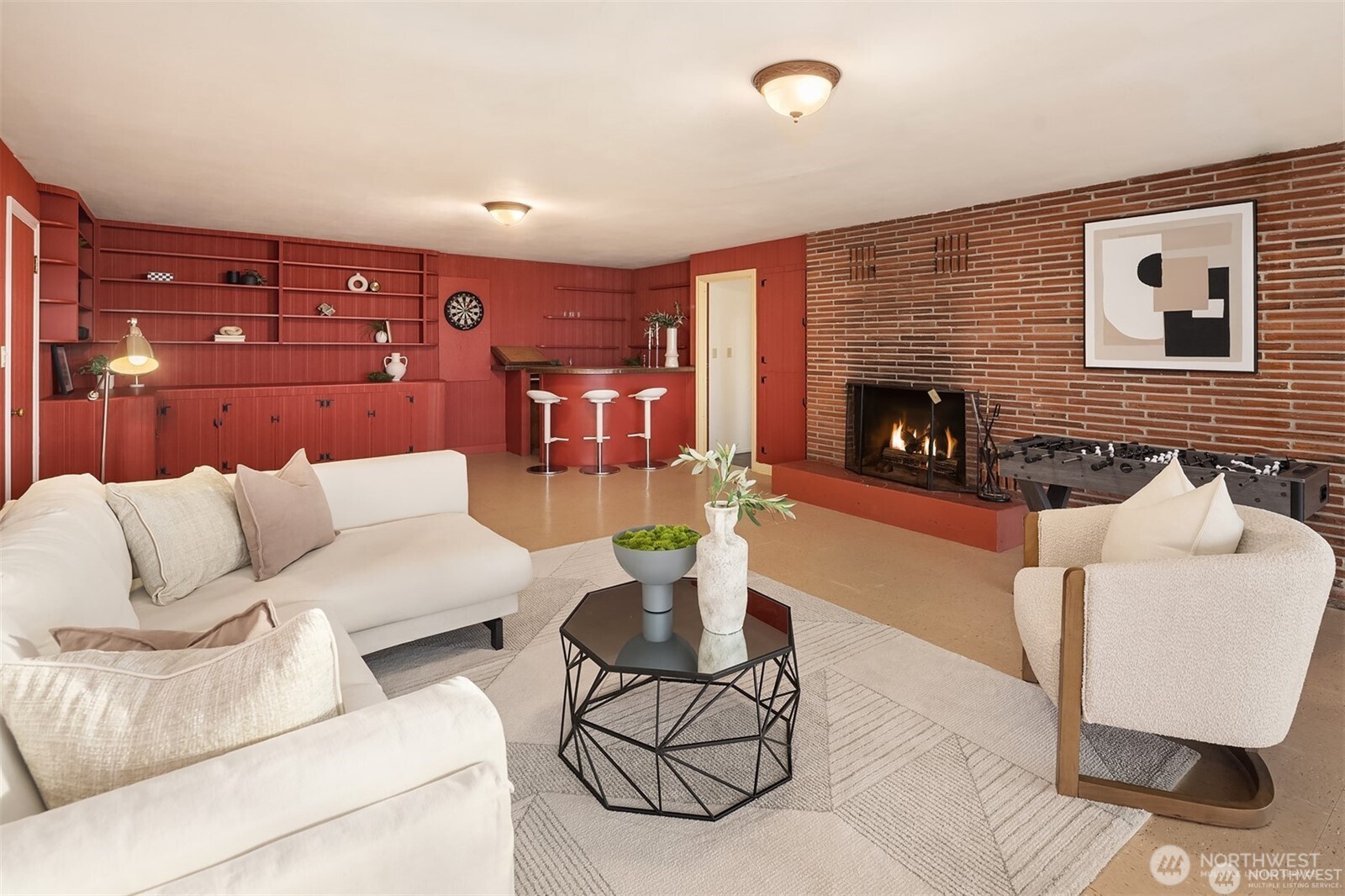 727 Southwest 199th Place Normandy Park, WA 98166 - Photo 29 of 38 a living room with furniture and a fireplace