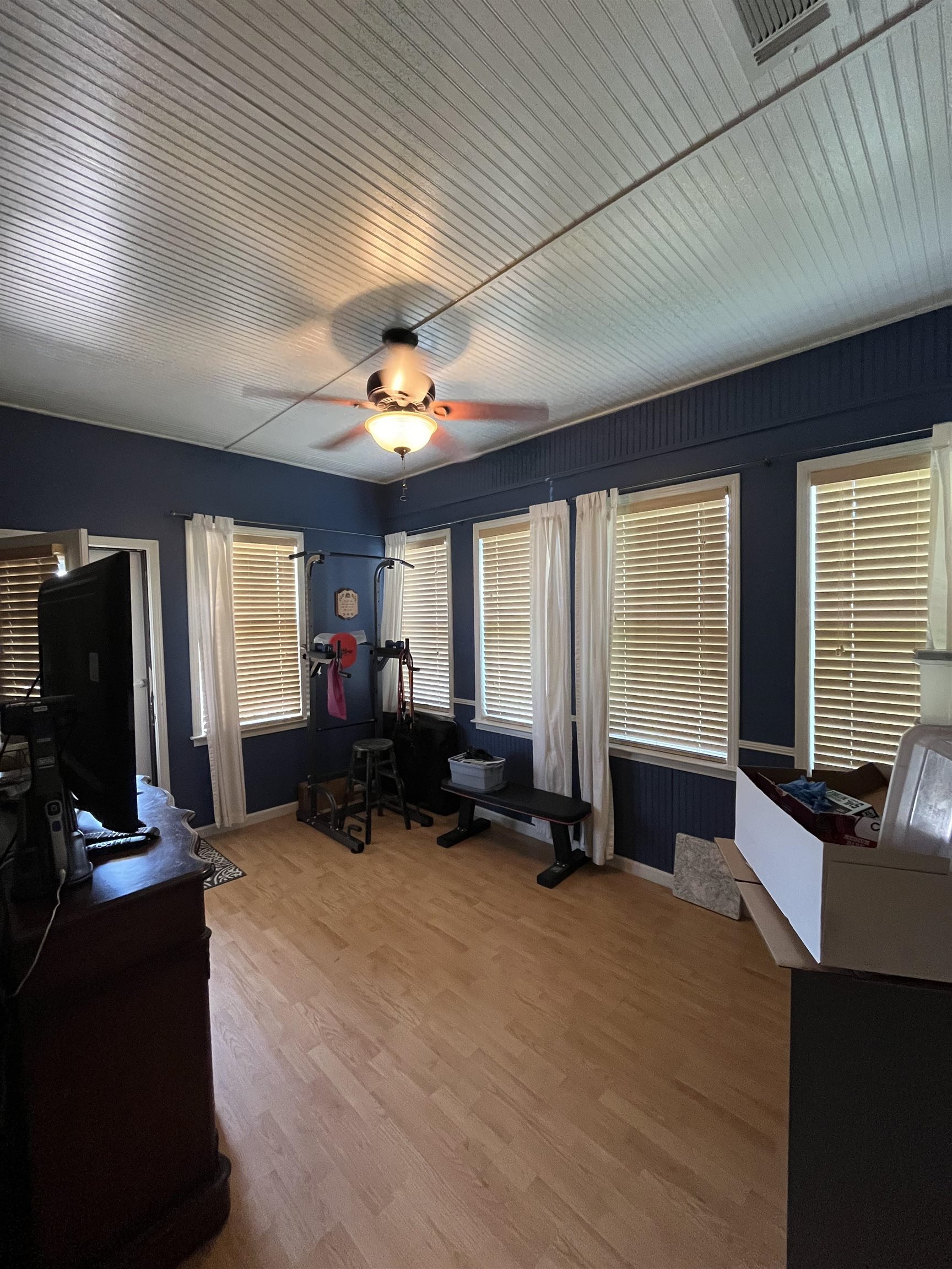 5485 Shipp Road Millington, TN 38053 - Photo 12 of 17 Office area featuring ceiling fan and hardwood / wood-style floors