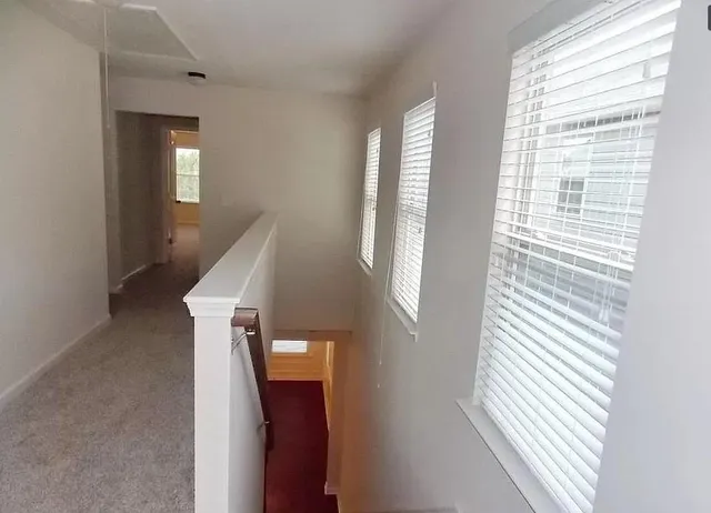 a view of a livingroom with a window