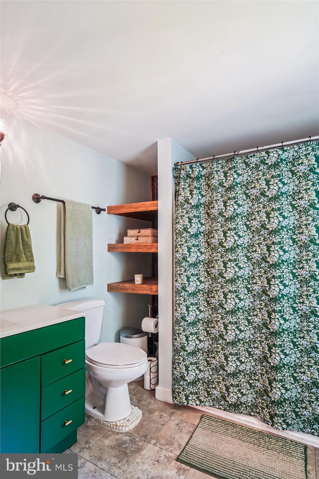 6230 Manor Woods Road Frederick, MD 21703 - Photo 25 of 35 a bathroom with a toilet and a shower curtain