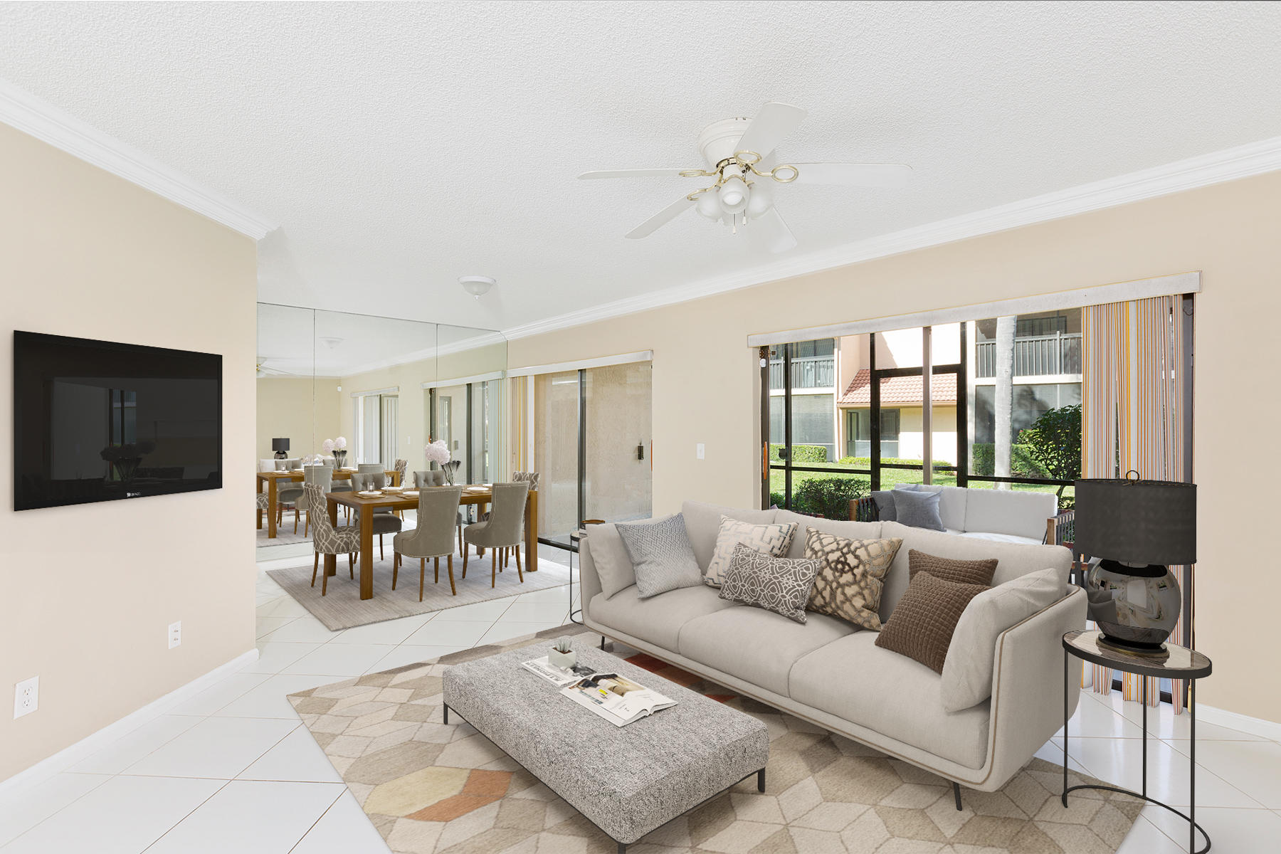 5520 Coach House Circle, Unit B Boca Raton, FL 33486 - Photo 4 of 32 Virtually staged living room