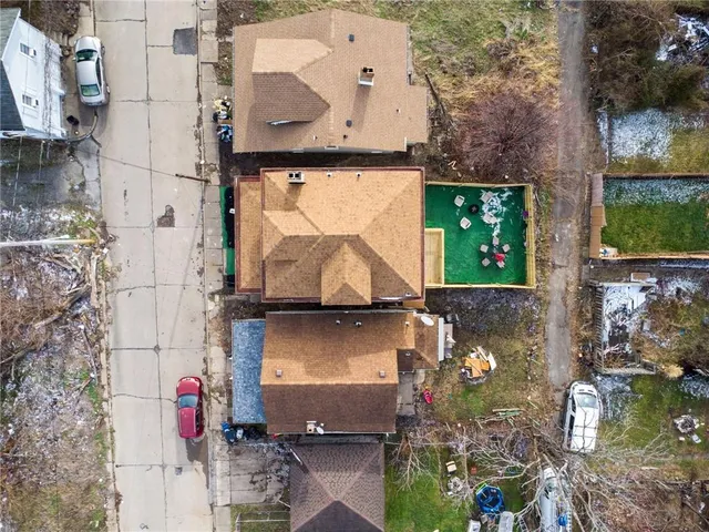 a bird view of a house