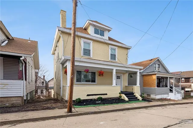 a front view of a house