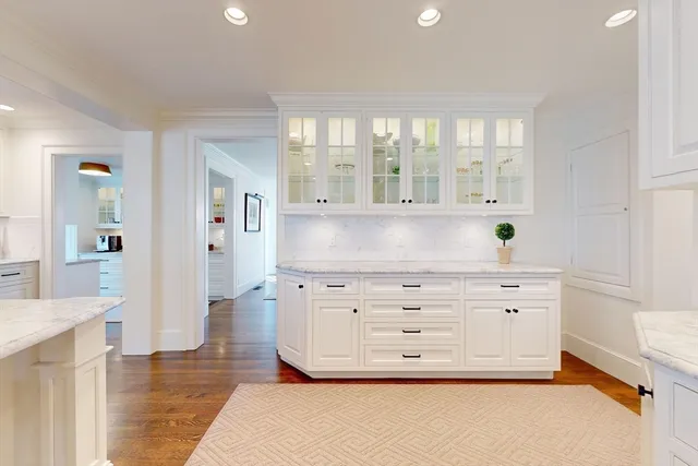 a view of kitchen with wooden floor
