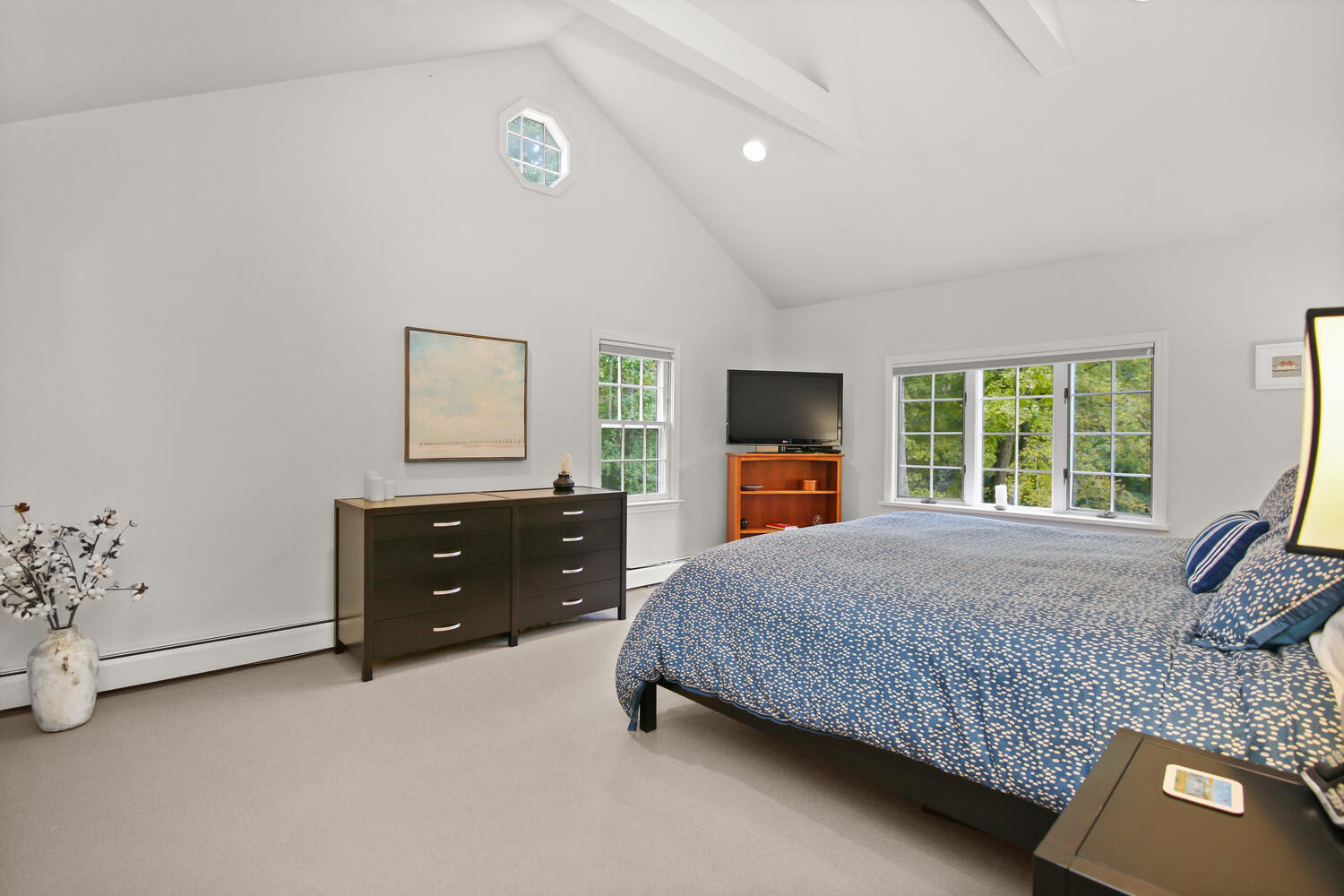 57 Laurel Road New Canaan, CT 06840 - Photo 13 of 29 Master Bedroom with Cathedral Ceiling