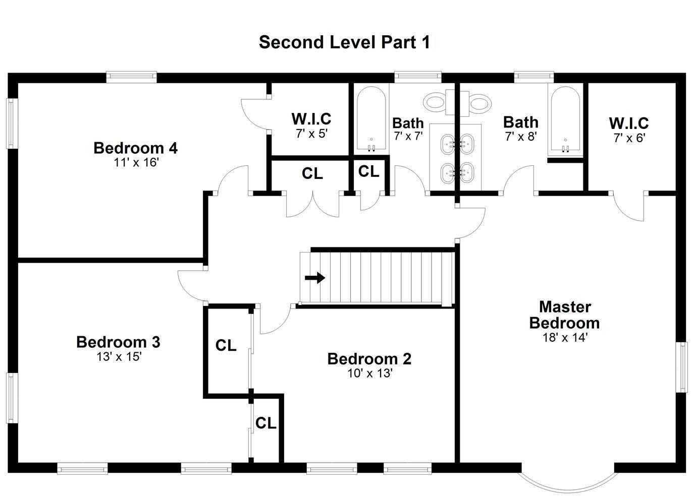 57 Laurel Road New Canaan, CT 06840 - Photo 29 of 29 Second Floor Plan