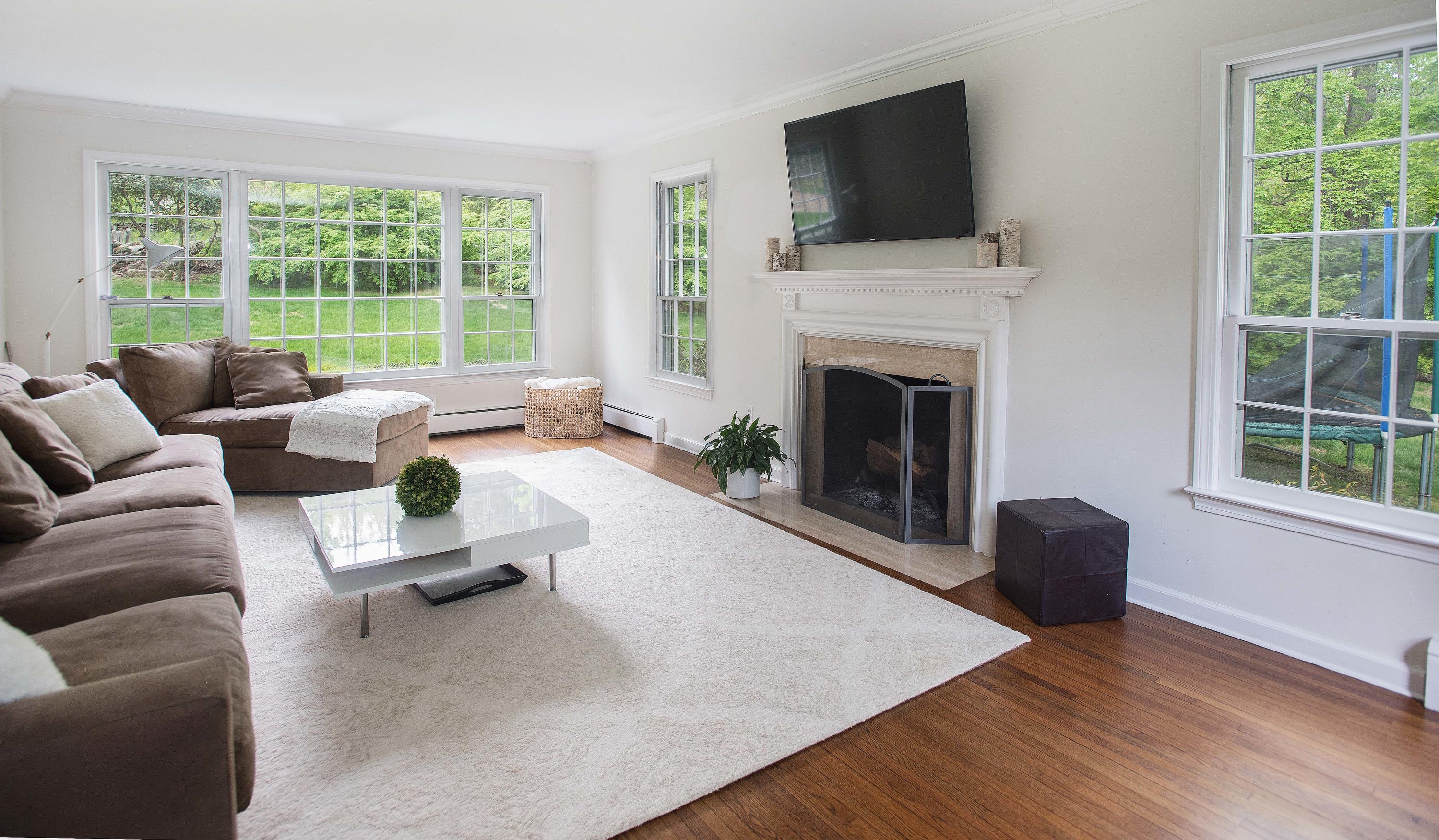 57 Laurel Road New Canaan, CT 06840 - Photo 4 of 29 Living Room with FP