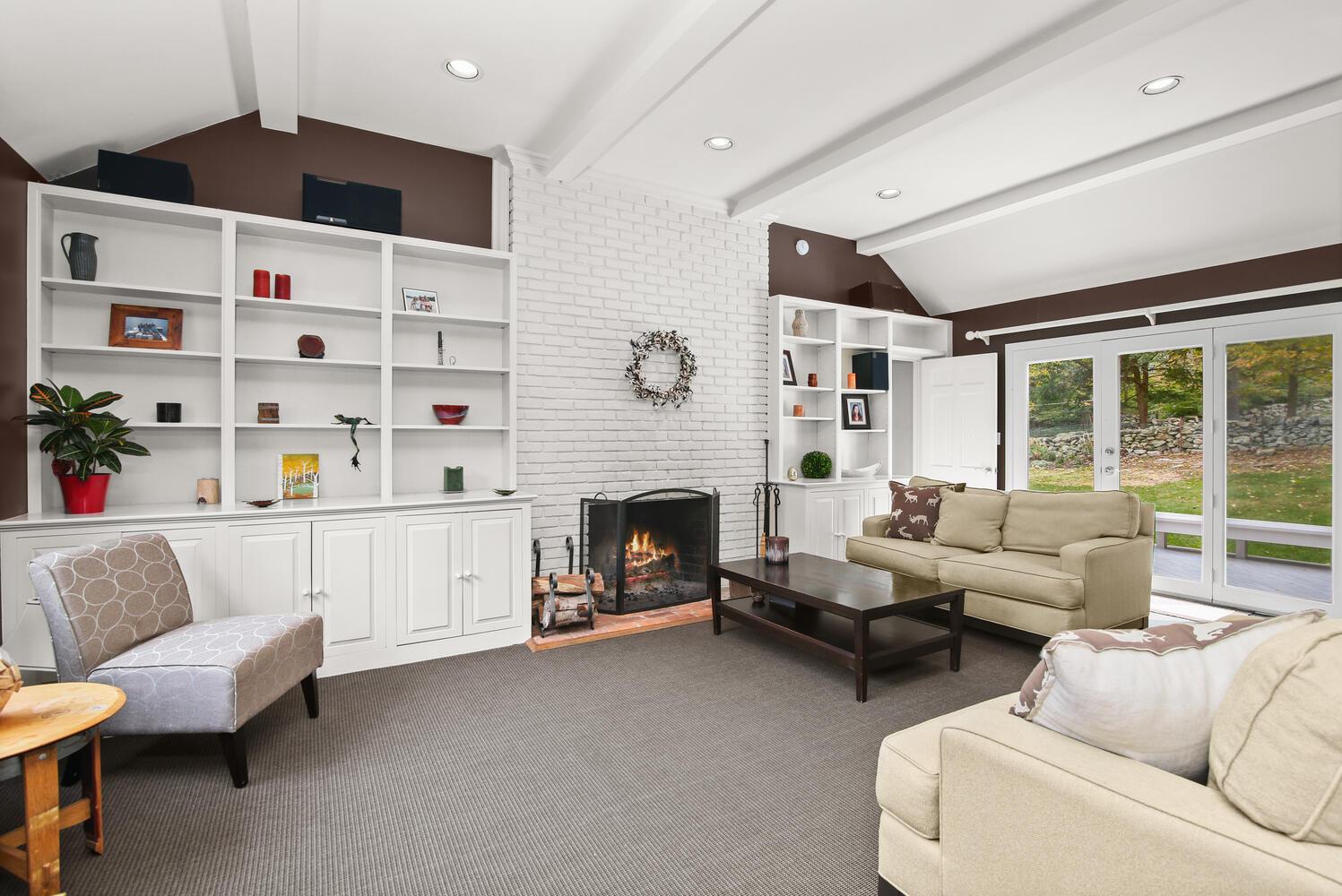 57 Laurel Road New Canaan, CT 06840 - Photo 6 of 29 Family Room with Fireplace