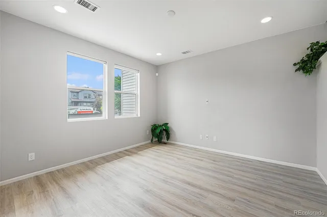 a view of a road with a play ground