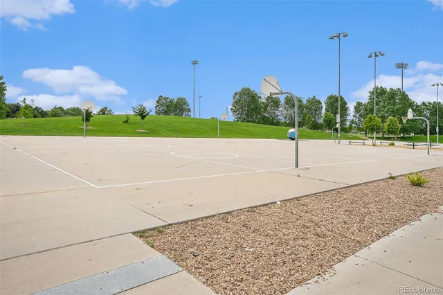 a view of green field with clear sky
