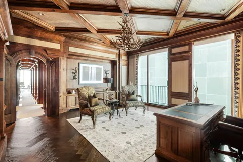 a living room with furniture