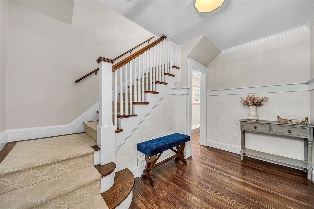 3 Thorpe Road Needham, MA 02494 - Photo 4 of 36 a view of entryway and hall with wooden floor