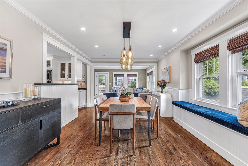 3 Thorpe Road Needham, MA 02494 - Photo 7 of 36 a view of a dining room with furniture window and wooden floor