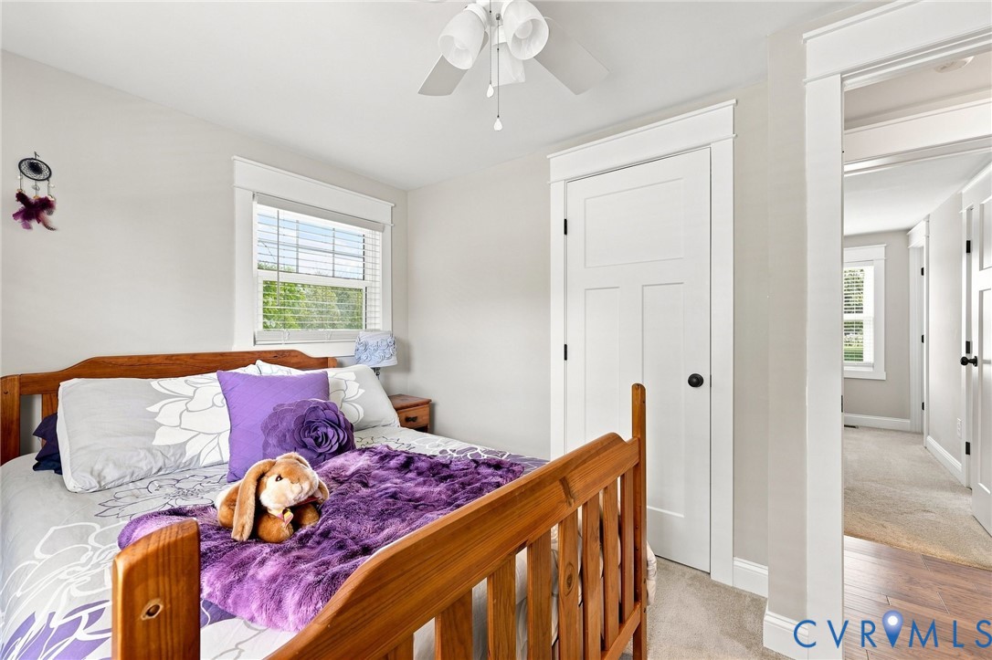 1108 Schroeder Road Powhatan, VA 23139 - Photo 28 of 33 Carpeted bedroom with a ceiling fan, a window with