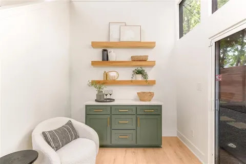 a living room with furniture