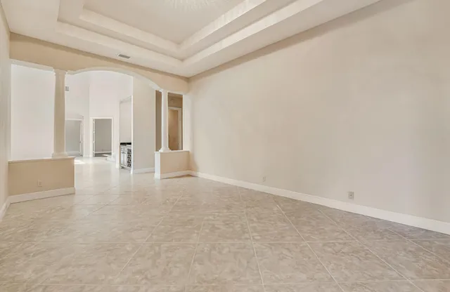 a view of a lake with a big yard