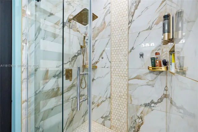 a bathroom with a shower