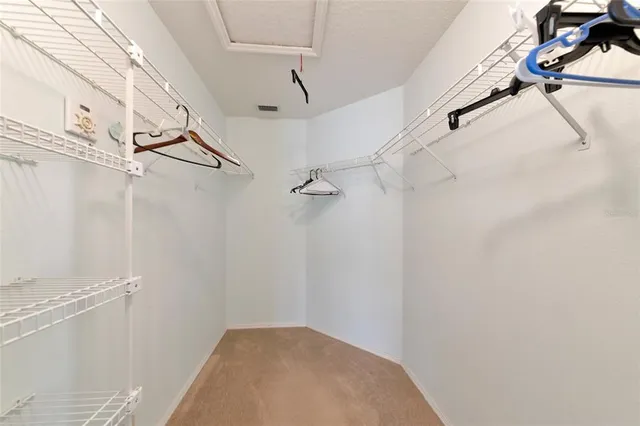 a view of small space with racks on the wall