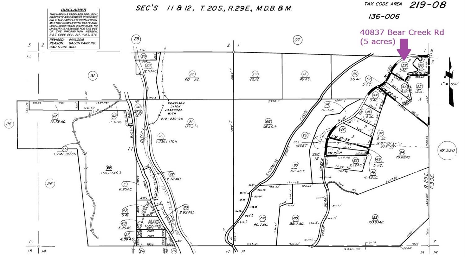 40837 Bear Creek Road Springville, CA 93265 - Photo 34 of 36 Parcel Map for 40837 Bear Creek Dr