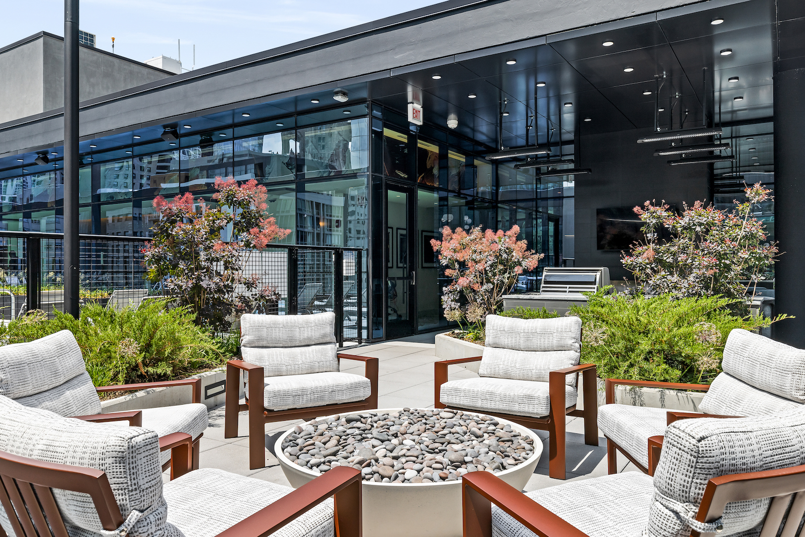 218 East Grand Avenue, Unit 1205 Chicago, IL 60611 - Photo 14 of 20 a outdoor living space with patio furniture and a potted plant