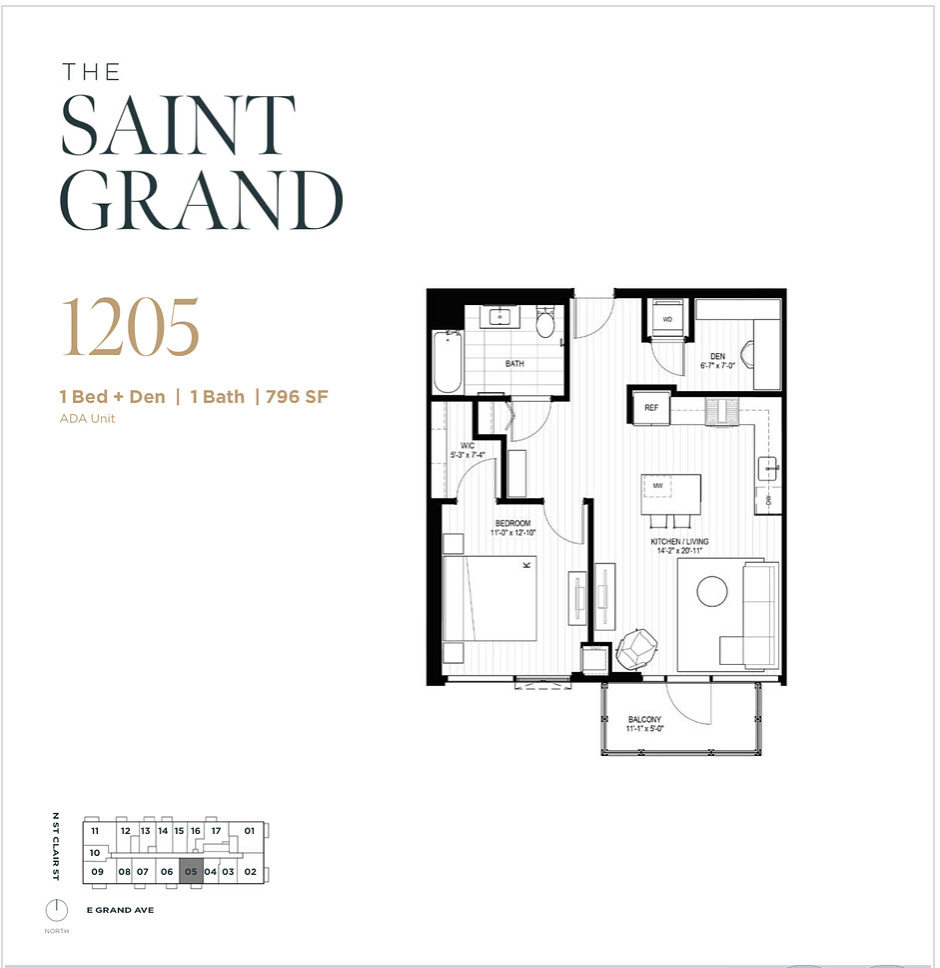 218 East Grand Avenue, Unit 1205 Chicago, IL 60611 - Photo 20 of 20 a picture of a bench in front of a wall