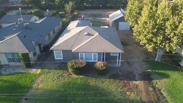 an aerial view of a house