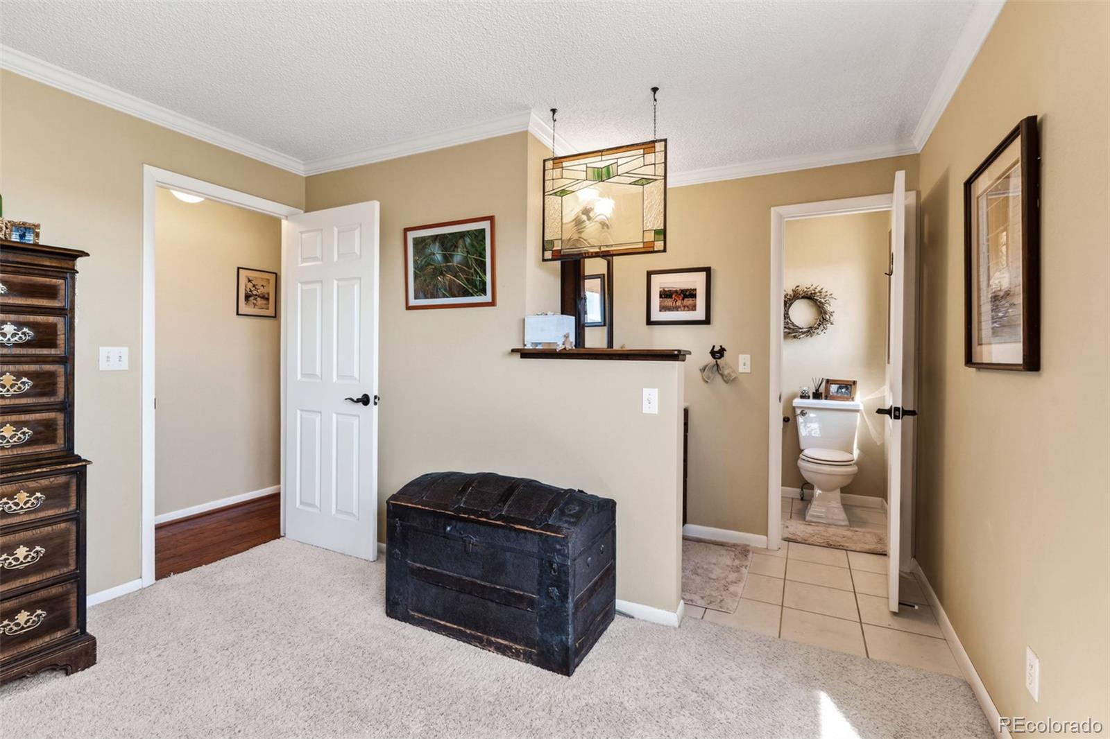 12360 South Mesa View Road Larkspur, CO 80118 - Photo 21 of 50 a living room with a couch and a walk in closet