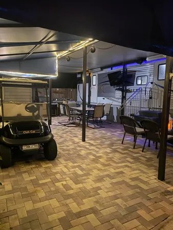 a car parked in a parking area