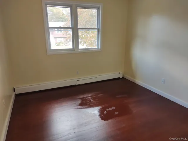 an empty room with a window
