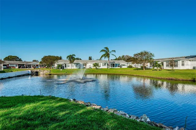 a view of a lake with houses