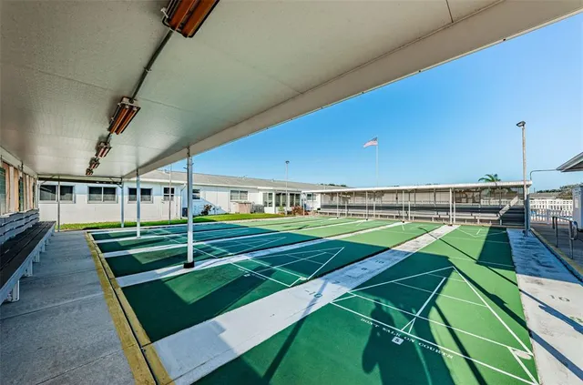 a view of a park with plants and trees