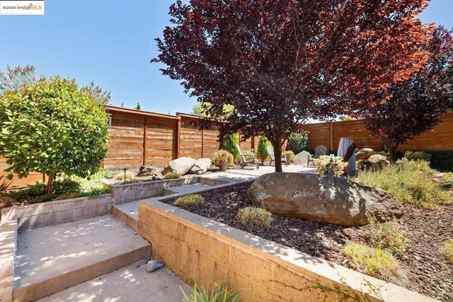 a view of a backyard with swimming pool
