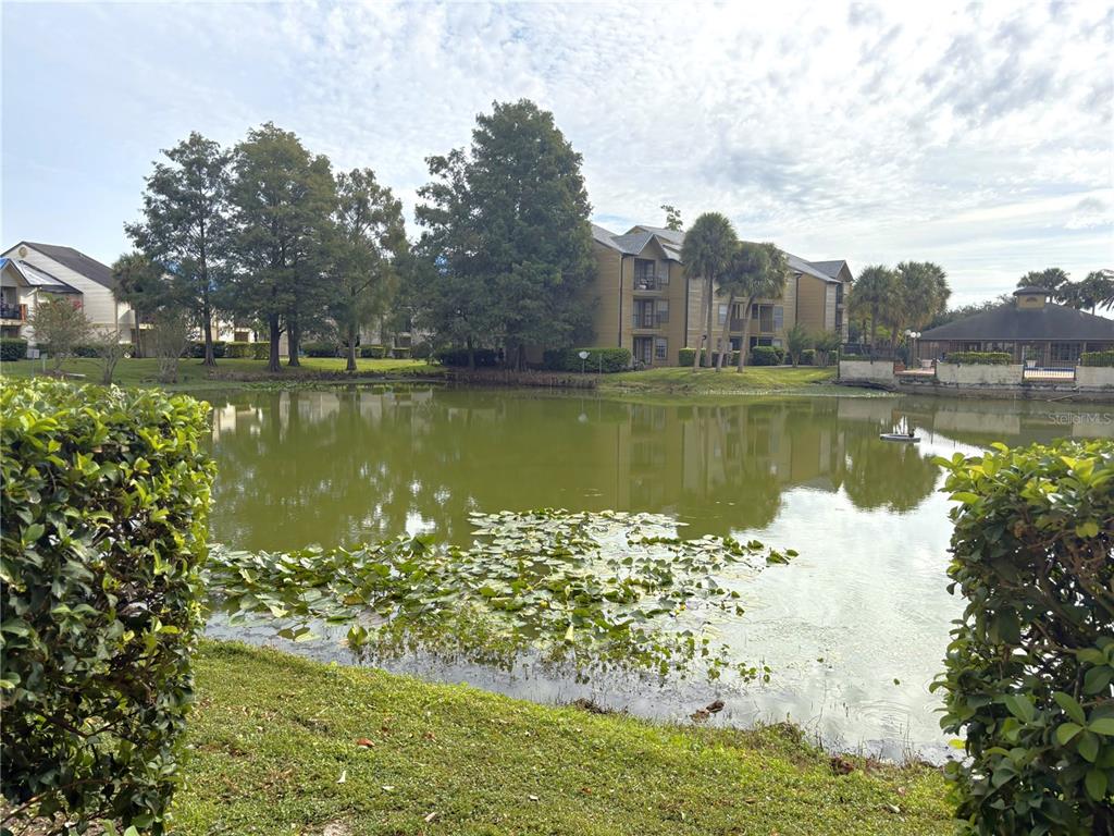 1940 Lake Atriums Circle, Unit 101 Orlando, FL 32839 - Photo 12 of 14 a view of a lake with a yard