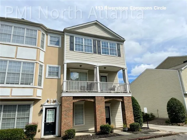 a front view of residential houses