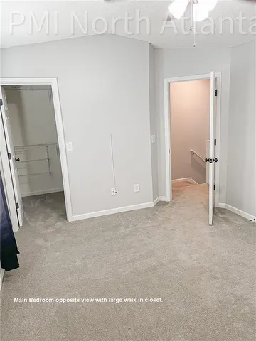 a view of small space with racks on the wall