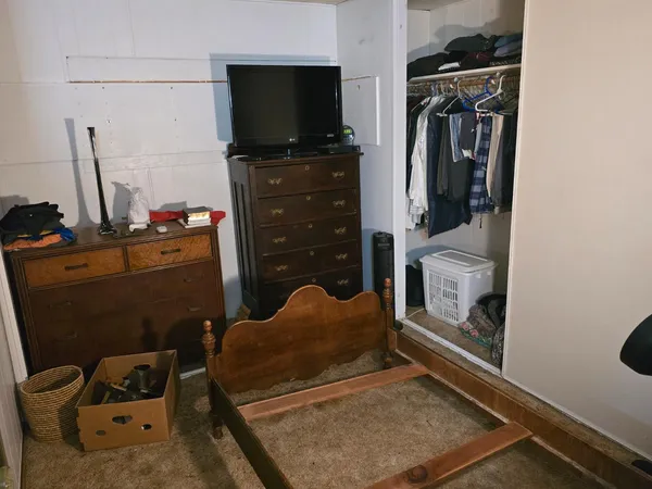a room with storage and utility